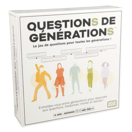 Questions de générations - 2000 questions et 100 défis amusants - Jeu de société - des 8 ans