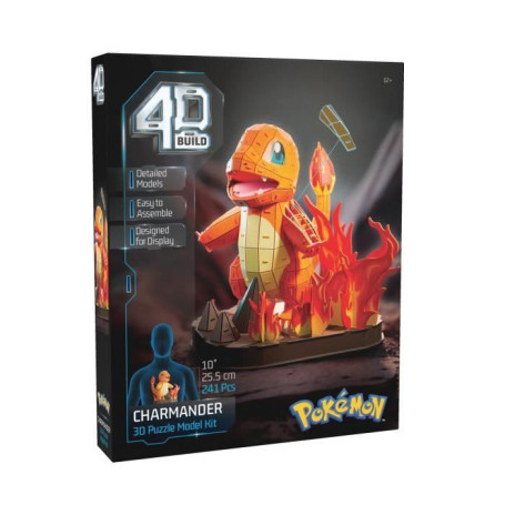 4D Build - Puzzle 3D - Salameche Pokémon - 241 pieces - 26cm - des 12 ans