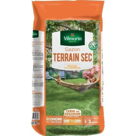 VILMORIN Semences de gazon rustique pour terrain sec - 5 kg