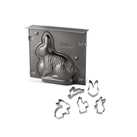 Ensemble de moule lapin de Pâques 3D et 5 emporte-pieces lapin - ZENKER