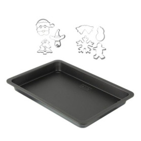 Plaque de cuisson et 7 emporte-pieces de Noël inox - ZENKER - 42 x 29 cm Plaque de cuisson et 7 emporte-pieces de Noël inox - ZENKER - 42 x 29 cm