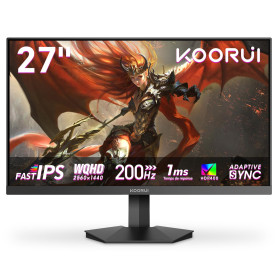 KOORUI Ecran PC Gamer 27 Pouces, Ecran PC Gaming 200Hz, Fast IPS, Adaptive Sync, QHD (2560x1440), 1ms, HDR 400, VESA 75x75mm, HD KOORUI Ecran PC Gamer 27 Pouces, Ecran PC Gaming 200Hz, Fast IPS, Adaptive Sync, QHD (2560x1440), 1ms, HDR 400, VESA 75x75mm, HD