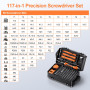 JOREST 117 en 1 Kit de Tournevis de Précision, Kit d'outils Mini,Magnétique Outils de Réparation avec Torx Triangle Bits etc,Pou