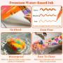 Funnasting 72 Couleurs Feutre Acrylique, Tête de Brosse Douce Marqueur Peinture Acrylique pour Coloriage, Verre, Tissu, Oeuf, Pé