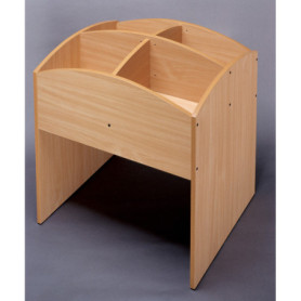 Bac à livres 4 cases haut - hêtre Bac à livres 4 cases haut - hêtre