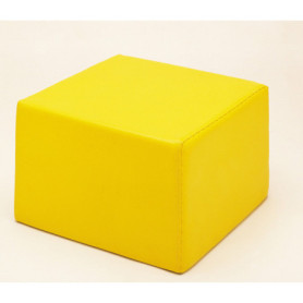 Pouf carré jaune en PVC Pouf carré jaune en PVC