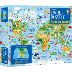Atlas du monde - Coffrets livre et puzzle (300 pièces) - dès 7 ans Atlas du monde - Coffrets livre et puzzle (300 pièces) - dès 7 ans