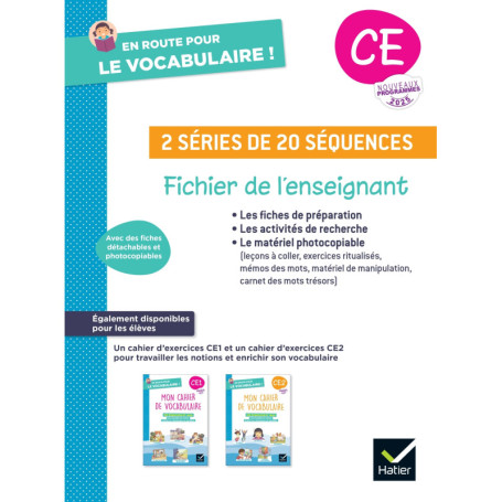 En route pour le vocabulaire ! CE - Ed. 2025 - Fichier de l'enseignant