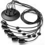 YNXing - Suspension Edison vintage - Réglable - Lampe suspendue - Luminaire industriel - Lustre noir - 1, 3, 5, 6 têtes - 3 supp
