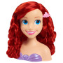 Just Play Tête à coiffer Ariel Princesses Disney de 20 cm de Haut avec Accessoires, 7 Accessoires, Chevelure rousse, Jeux d’Imit