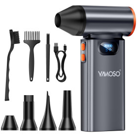 YAMOSO Métal Souffleur Air Comprimé, 180000 TR/Min Dépoussiérants Puissant avec Batterie 8000mAh, Lumière LED, Mini Électrique S YAMOSO Métal Souffleur Air Comprimé, 180000 TR/Min Dépoussiérants Puissant avec Batterie 8000mAh, Lumière LED, Mini Électrique S