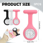EuAcesry Montre Infirmiere pour Blouse, 3 Pièces Infirmière Montre Broche en Silicone avec Broche Sécurisée, Montres Trotteuse à