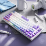 AJAZZ AK820 Wired Mechanical Keyboard, 75% Gaming Keyboard with Volume Control Knob, PBT Keycaps, 82 Keys, Five-Layer Sound Insu