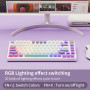 AJAZZ AK820 Wired Mechanical Keyboard, 75% Gaming Keyboard with Volume Control Knob, PBT Keycaps, 82 Keys, Five-Layer Sound Insu
