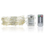 BXROIU 50Leds Guirlande Lumineuse a Pile,5 mètre Micro Argent Câble 3AA Opération batterie étanche avec télécommande 8 Programme