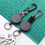Fhlbestyu 2/4 PCS Porte-clés Extensibles, Porte Badges Mousqueton, Yoyo Enrouleur Rétractable de 60 cm avec Renforcé et Résistan