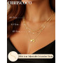 Chriscoco 3Pcs Collier Femme Or Collier Initiale Colliers Personnalisé Prénom Acier Inoxydable Colliers Lettre Chaîne Coeur Chai