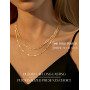 Chriscoco 3Pcs Collier Femme Or Collier Initiale Colliers Personnalisé Prénom Acier Inoxydable Colliers Lettre Chaîne Coeur Chai