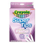 CRAYOLA Super Tips, Feutres lavables à Pointe Moyenne, Set de 12 pièces, pour l'école et Les Loisirs créatifs, Exercices de lett