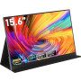 HONGO Moniteur Portable, Laptop Écran Portable 15,6" 1080P IPS Écran PC Portable Haut-parleurs Intégrés, Moniteur pour Ordinateu