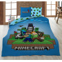 Parure de Lit Réversible Minecraft Ready to Survive, Housse de Couette 140x200 cm + Taie d'oreiller 63x63 cm