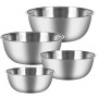 Chuner Lot de 4 Cul de Poule Inox, 4 Saladiers de tailles différentes (0.7 L, 1.2 L, 1.8 L, 2.5 L) Bol Inox Cuisine Bowl de Méla