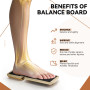 YAOZUP Planche d'équilibre à Une Jambe, Entraîneur de Cheville en Bois, Balance Board Cheville, Planche d'équilibre de Cheville 