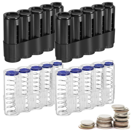 4 Pièces Distributeur De Pièces En Euro, Porte-Pièces De Monnaie, Porte-Monnaie Avec Distributeur De Pièces Porte-Monnaie Compac