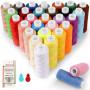 SOLEDI Fil à Coudre Kit de Fil de Polyester 30 Couleurs Chaque Bobine de 228,6 m de Longueur Avec 2 Enfile-aiguille et 16 Aiguil