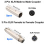 RUNCCI-YUN 4Pcs Adaptateur de changeur de genre XLR vers XLR, coupleur de connecteur XLR mâle à mâle/femelle à femelle à 3 broch