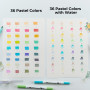 Ohuhu Feutre Coloriage, 36 Couleurs Pastel Feutres Double Pointe Fine et Pinceau pour Mandala Calligraphie Dessin Esquisse Livre
