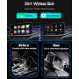 CarPlay sans Fil 2 en 1 pour Apple CarPlay/Android Auto,Mini Adaptateur sans Fil pour iPhone/Android et Plus de 927+ Voitures,Bl