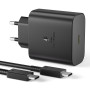 Chargeur USB C, 45W Chargeur Super Charge Rapide pour Samsung Galaxy S25,S24+,S24 Ultra,S23+,S23 Ultra, S22,S21,Note20 Prise Sec