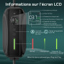 dé Chargeur Voiture Electrique 3,68kW [8m, 6/8/10/13/16A] Cable de Recharge Type 2 avec LCD écran Numérique Contrôlable, Compati