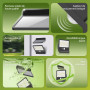 Philips Lampe de sécurité solaire d'extérieur LED 6500K, projecteur mural étanche à énergie solaire avec capteur de mouvement PI