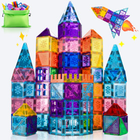 Xekel Construction Magnetique Enfant 100 Pièces, Bloc Construction Magnétiques Multicolores et Amusants - Jeux Magnetique Enfant