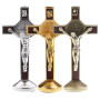 POFET – Statue crucifix Jésus-Christ sur croix pour voiture, maison, chapelle, doré