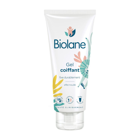 BIOLANE - Gel Cheveux Coiffant - Bébé - Nouveau Packaging - Effet Mouillé - Fixe les Cheveux Fins - Coiffure - Ingrédients Natur