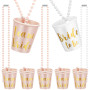 Équipe Mariée Verres à Shot 12 Pièces Collier Bachelorette Plastique Perlé Collier Verre Mariée avec Feuille d'Or pour Fête de B
