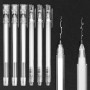 YIIFELL 6 Stylos Gel Blanc, Set of 0.6 mm & 0, 8 mm Stylos gel blanc à pointe fine for Papier noir Croquis dessin livres de col