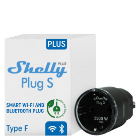 Shelly Plus Plug S - Noir | Prise connectée Wi-Fi programmable 12A | 2500 W | Horaires & Minuteur | Compteur de consommation | T