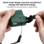 Fdit Chargeur d'urgence de Téléphone Portable Portable 3 à 8h en Veille Lumière LED, Chargeur de Téléphone à Manivelle USB pour 