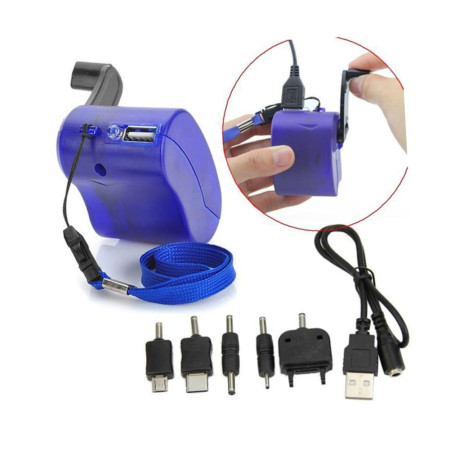 HOMSFOU Chargeur de Téléphone USB à Dynamo Manuel - Chargeur d'urgence à Main Positionner