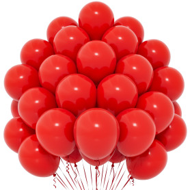 Ballons Rouges 50 Pièces De 12 Pouces En Latex Mat Pour Femmes, Filles, Enfants - Décoration Fête d'Anniversaire, Remise Diplôme