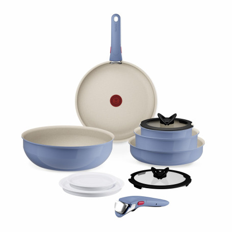 Tefal Ingenio Serenity, Batterie de cuisine 11pièces, Revêtement antiadhésif, Induction, Empilable, L829SB04