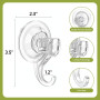 AzureRay Lot de 4 Crochets à Ventouse Extra Solides et Réutilisables, Pour Fenêtre, Verre, Salle de Bain et Cuisine,Transparent
