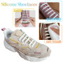 Vandomrise No Tie Lacets, Imperméables Silicon Shoelaces, Lacets Elastique Sans Noeud pour Enfants et Adultes, pour Shoes Sneake