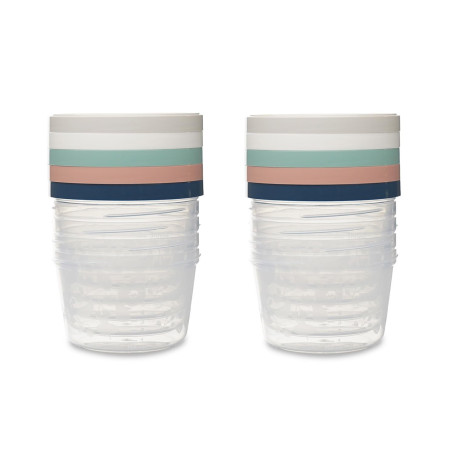 THERMOBABY Lot de 10 boîtes de conservation 250ml pour Bébé - Compatibles Micro-ondes, congélateur, lave-vaisselle - Empilables 