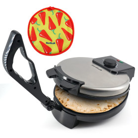 StarBlue Machine à Roti 25,4 cm avec chauffe-roti gratuit et poignée amovible – Chapati, tortilla, Roti AC220-240 V 50/60 Hz 120