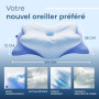 Derila Ergo Oreiller Ergonomique Cervical Mémoire de Forme, Technologie Rafraîchissante, Support Optimal pour Dormeurs de Côté, 